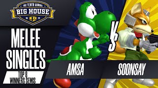 aMSa vs Soonsay - Melee Singles Top 8: Winners Semis - The Big House 10 | Yoshi vs Fox