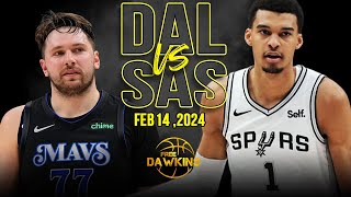 Dallas Mavericks vs San Antonio Spurs Full Game Highlights | February 14, 2024 | FreeDawkins