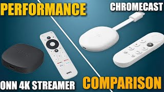 Streaming Showdown: Onn 4K Streaming Box vs Chromecast with Google TV -  Fastest Google TV Device