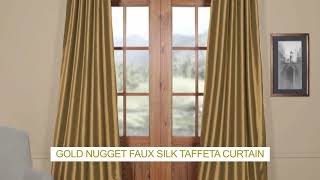 Gold Nugget Faux Silk Taffeta Curtain