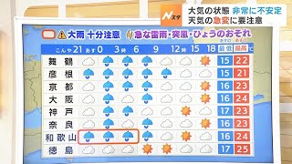 【5月15日(月)】朝にかけて雨が降ったりやんだり　午後は天気の急変に注意【近畿地方の天気】#天気 #気象