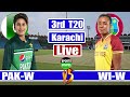 Pakistan Women Vs West Indies Women Live, 3rd Match || PAKW vs WIW Live Commentary & Scores