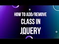 How to add and remove class using Jquery | Add remove active class on click Jquery | Jquery tutorial
