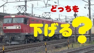 常磐貨物EH500、藤代駅でのパンタ上げ下げを見よう！