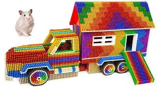 Most Creative - Build Amazing Mobile House Truck With Magnetic Balls (Satisfying) - Magnetic Cube