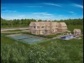 aerial views of 3d computer modeling and rendering of a high end custom home