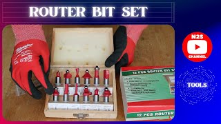 Router Bit Set l ดอกเราเตอร์ ชุด 12 ดอก แกน 1/4\