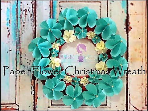 DIY Paper Flower Origami Christmas Wreath / How to prepare paper flower DIY Paper Flower Origami Christmas Wreath / How to prepare paper flower