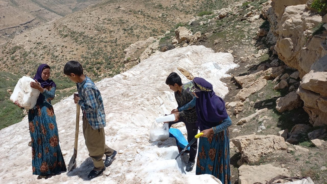 Bringing Snow From The Mountain Iranian Nomadic Lifestyle Youtube