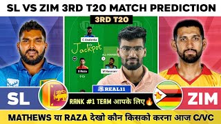 SL vs ZIM Dream11, SL vs ZIM Dream11 Prediction, Srilanka vs Zimbabwe 3rd T20I Dream11 Team Today