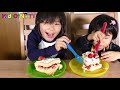 いちご ケーキ 作ってみた♪ おもしろクッキング making strawberry cake