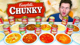 I tried every kind of CHUNKY Campbell's Soups... Best \u0026 Worst! Chili Mac, Cheesy Potato, and MORE!