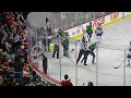 logan mailloux of the laval rocket and chase wouters of the abbotsford canucks get into a fight