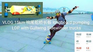 VLOG 15km 响尾蛇桥长板 longboard pumping (LDP) with Gullwing Sidewinder trucks