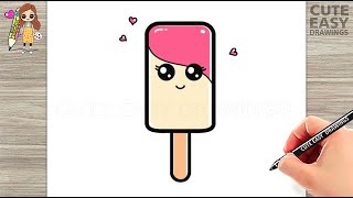 How to Draw Cute Ice Cream Easy for KIDS