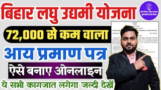 bihar laghu udyami yojana ke liye income certificate kaise banaye | लघु उद्यमी योजना आय प्रमाण पत्र