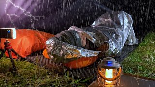 Hit By Heavy Rain - Heavy Rain Camping with Loud and Scary Thunder Storm