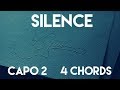 How To Play Silence by Marshmello feat. Khalid | Capo 2 (4 Chords) Guitar Lesson