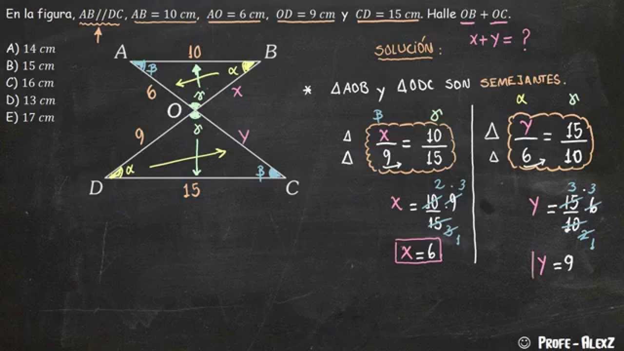 UNMSM 36 - Semejanza De Triangulos Ejercicios Resueltos - YouTube