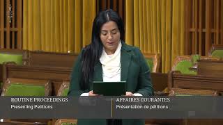 MP Soraya Martinez Ferrada presenting mHREDD petition in Parliament