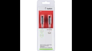 Распаковка оптического кабеля (Hi-Fi) Belkin Toslink/Toslink 1м (F3Y093BT1M) из М.Видео.