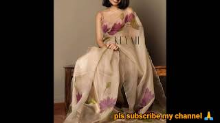 Trendy Organza Sarees|Organza saree|painting Sarees|sarees