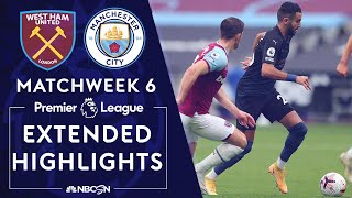 West Ham v. Manchester City | PREMIER LEAGUE HIGHLIGHTS | 10/24/2020 | NBC Sports