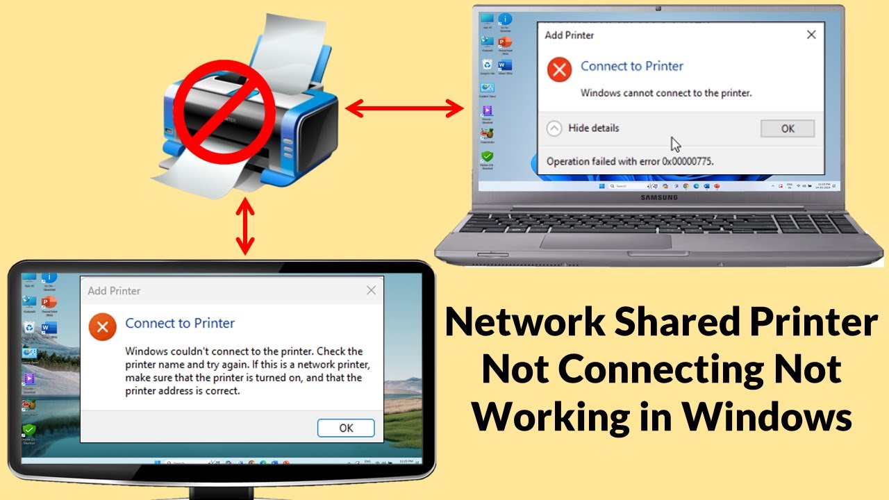 How To Fix Shared Printer Not Connecting Not Working In Windows Youtube