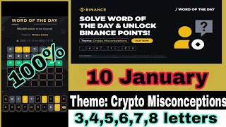 Binance word of 10 January | Binance word of the day answer today | Crypto Misconceptions