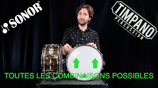 Comparaison des caisses claires Sonor Signature Benny Greb: Hêtre, Laiton (avec étouffoirs)