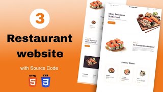 03 | Restaurant's Website 001 - HTML \u0026 CSS  || Landing Page | Frontend project