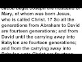 Matthew 1 KJV Read Along Audio Bible with Scrolling Text