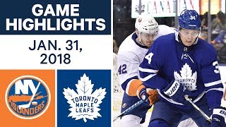 NHL Game Highlights | Islanders vs. Maple Leafs - Jan. 31, 2018