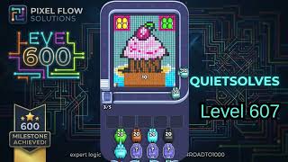 Pixel Flow Levels 606, 607, 608 - Advanced Logic & Clean Solves 🧩