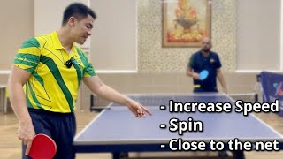 How to increase speed-spin for Backhand Push and make the ball go close to the net