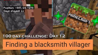 Day 12 - Finding a Blacksmith Villager (Minecraft Family Survival Easy)