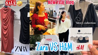 New year vlog🥂| H\u0026M vs Zara👜🔖 | Women and Men winter’s collection | Zara leather jacket sale #2025