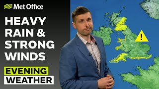 08/04/24 – Heavy rain and strong winds – Evening Weather Forecast UK – Met Office Weather