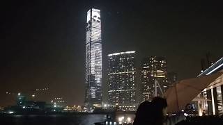 Ocean Terminal Deck HK skyline at night - HK 2017