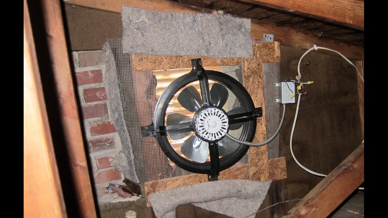 Attic Exhaust Fan Install - YouTube