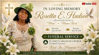 Funeral Service for Mrs. Rosetta E. Hudson