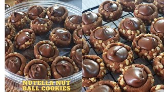 Biskut Nutella Nut Ball Rangup Tanpa Telur | Eggless Nutella Nut Ball Cookies