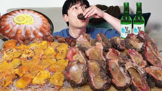 Delicious squid! Raw shrimp! Raw seafood MUKBANG REALSOUND ASMR EATINGSHOW