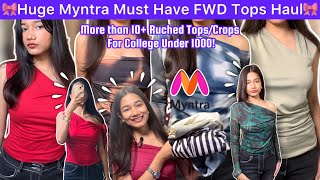 🎀Myntra Fwd Trendy Tops Haul Under 1000|🌷#myntra #eors #myntrahaul #meesho #tops