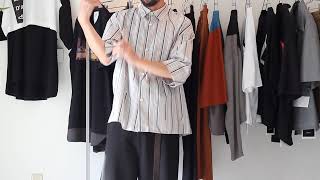 ETHOSENS / ツイストストライプワイドスリーブシャツ [TWIST STRIPE SS SHIRT / E119-204]