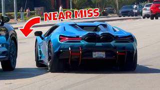 This Lambo Had a Close Call! (Porsche Cars & Coffee Exits)