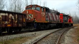 CN Freight Train Shunting in Candiac!