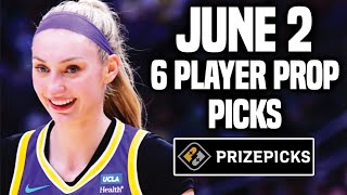 WNBA PRIZEPICKS TODAY | 6 BEST PROP PICKS | SUNDAY | 6/2/2024 | BEST PROPS | NBA BETTING |