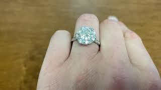 4.77ct Center Old European Cut Diamond Ring Circa 1920 - Boudry Ring - Hand Video