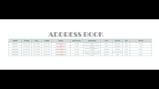 How to Create Address book in Excel 2020...